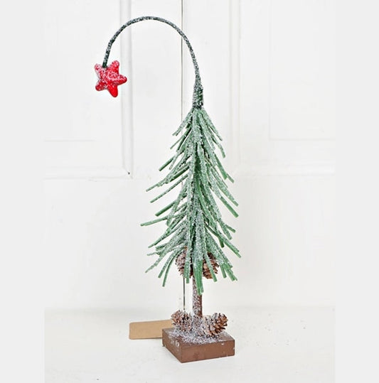 12in Snowy Shooting Star Mini Tree- Green