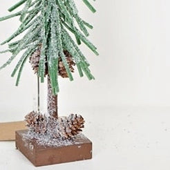 12in Snowy Shooting Star Mini Tree- Green