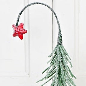 12in Snowy Shooting Star Mini Tree- Green