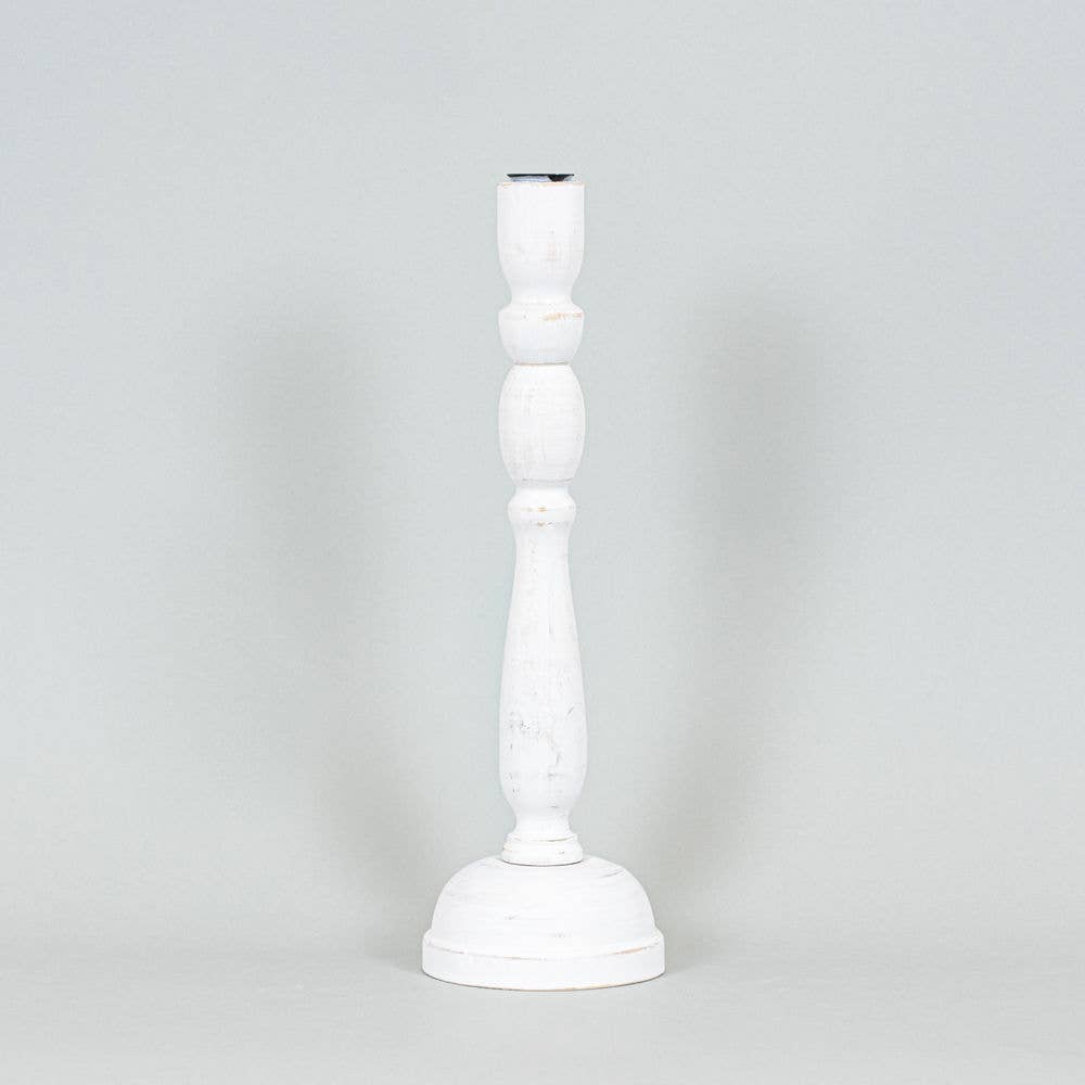 White Wood Taper Holder Medium