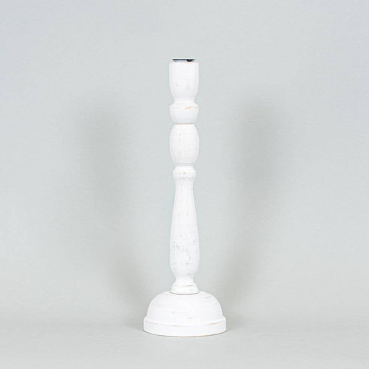 White Wood Taper Holder Medium
