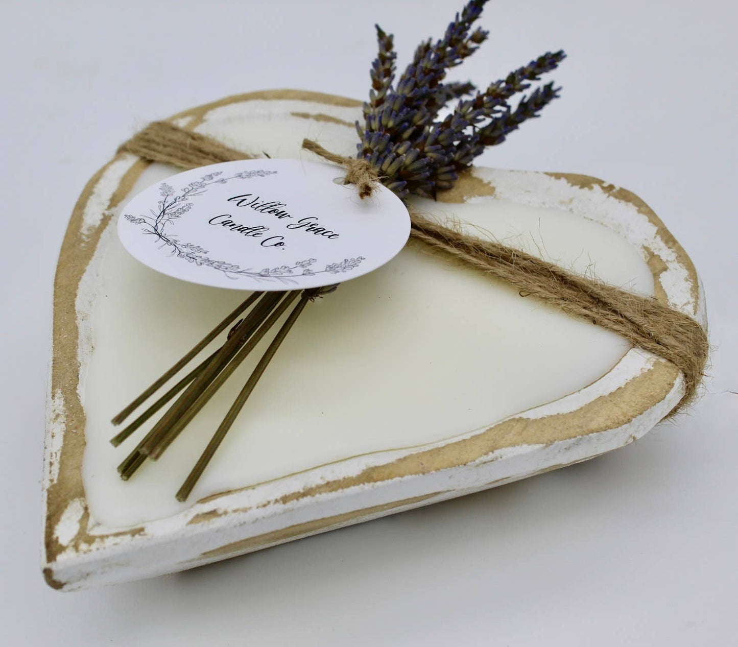 Small Heart Dough Bowl Candle