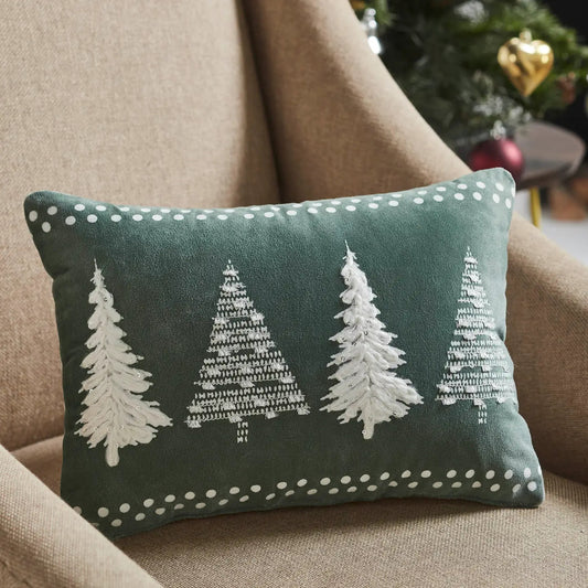 Four Christmas Trees Throw Pillow