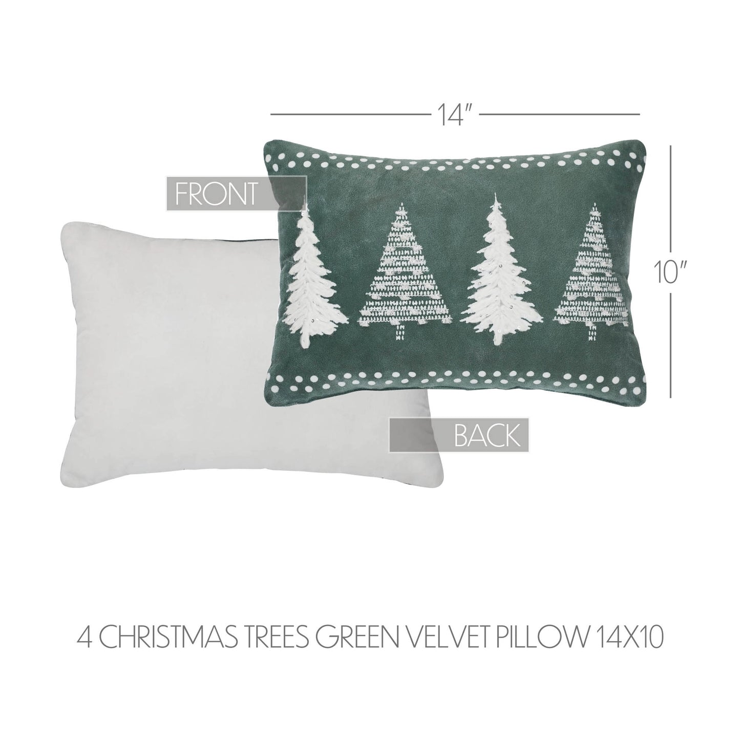 Four Christmas Trees Throw Pillow