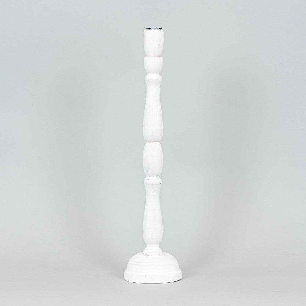 White Wood Taper Holder Large