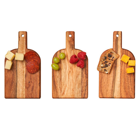 Acacia Heirloom Mini Cheese Board Set of 3 - 8x4.25" +Ribbon