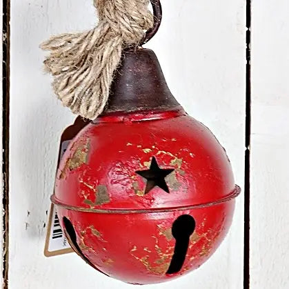 Aged Finished Metal Bell with Jute Loop