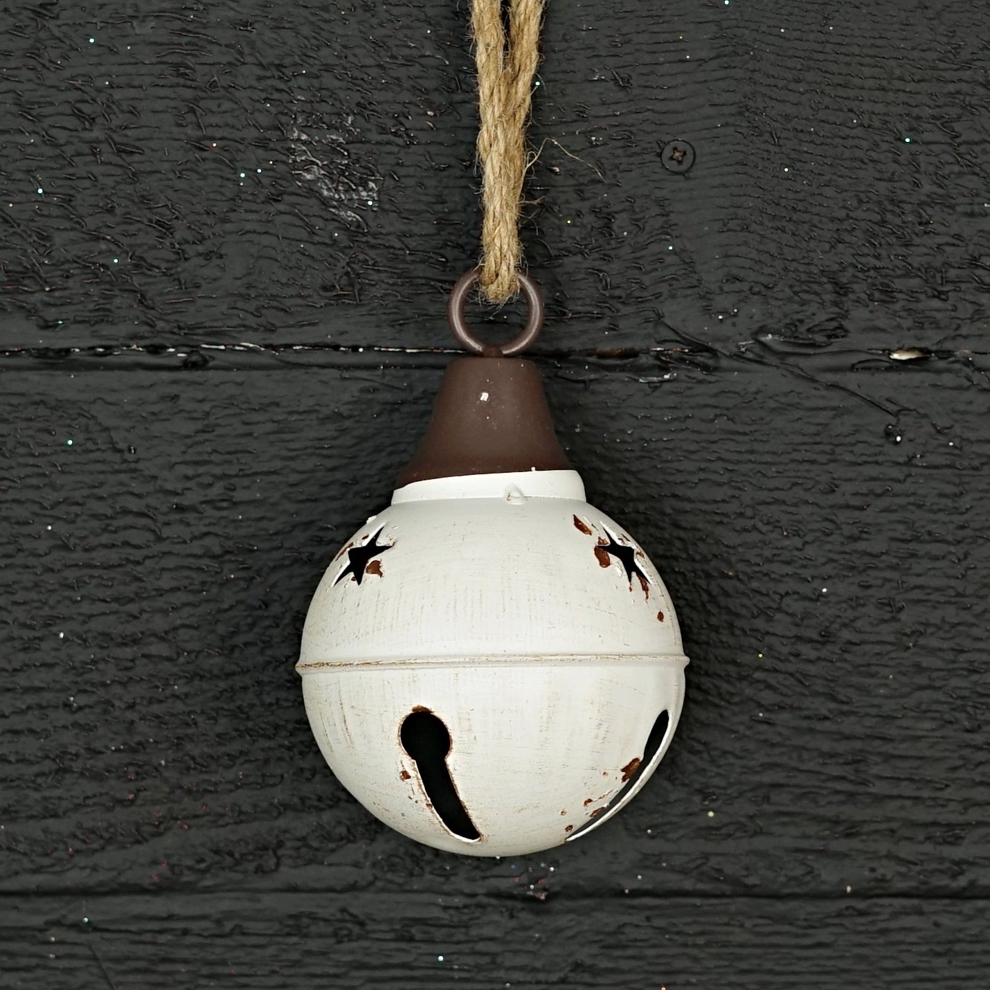 Aged Finished Metal Bell with Jute Loop