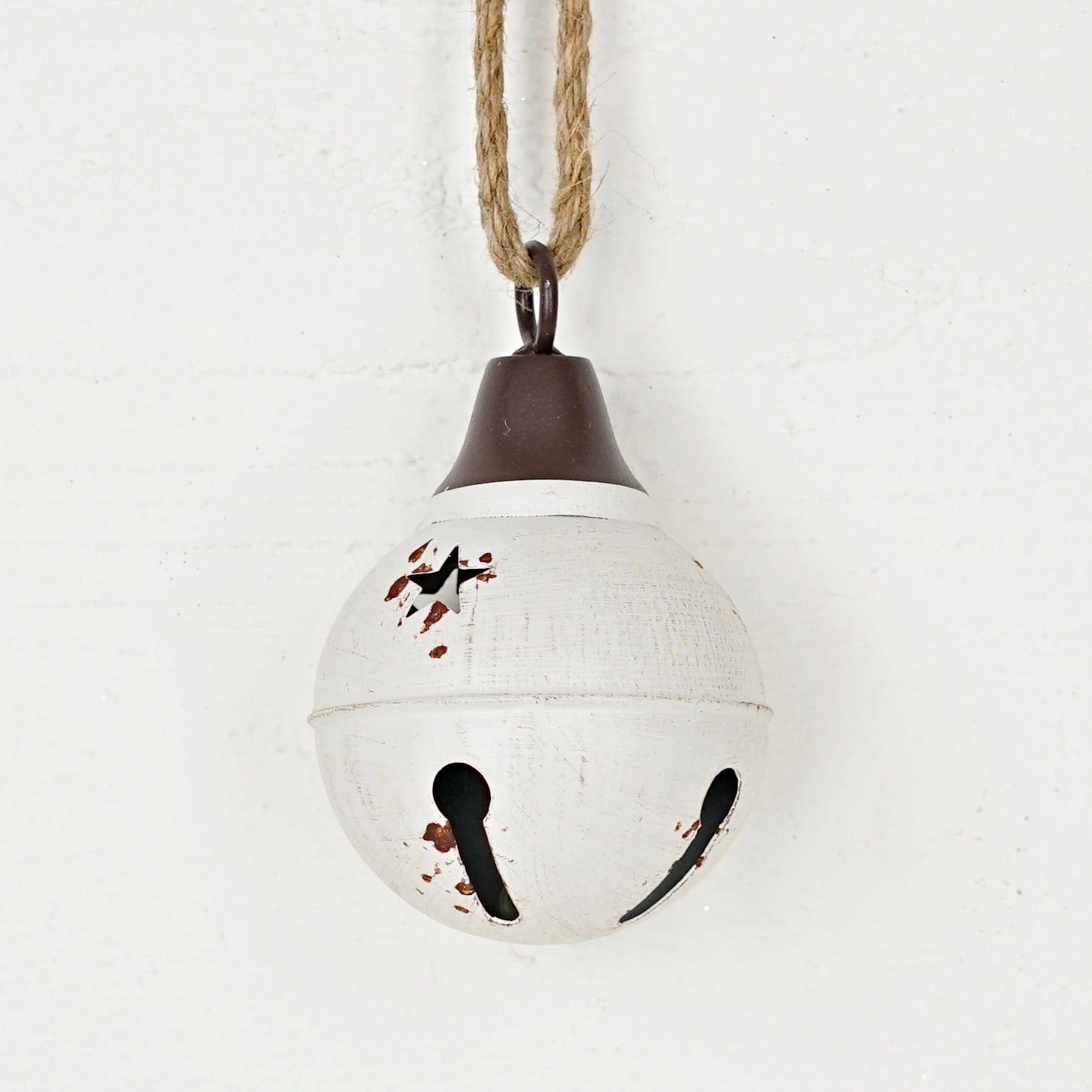 Aged Finished Metal Bell with Jute Loop