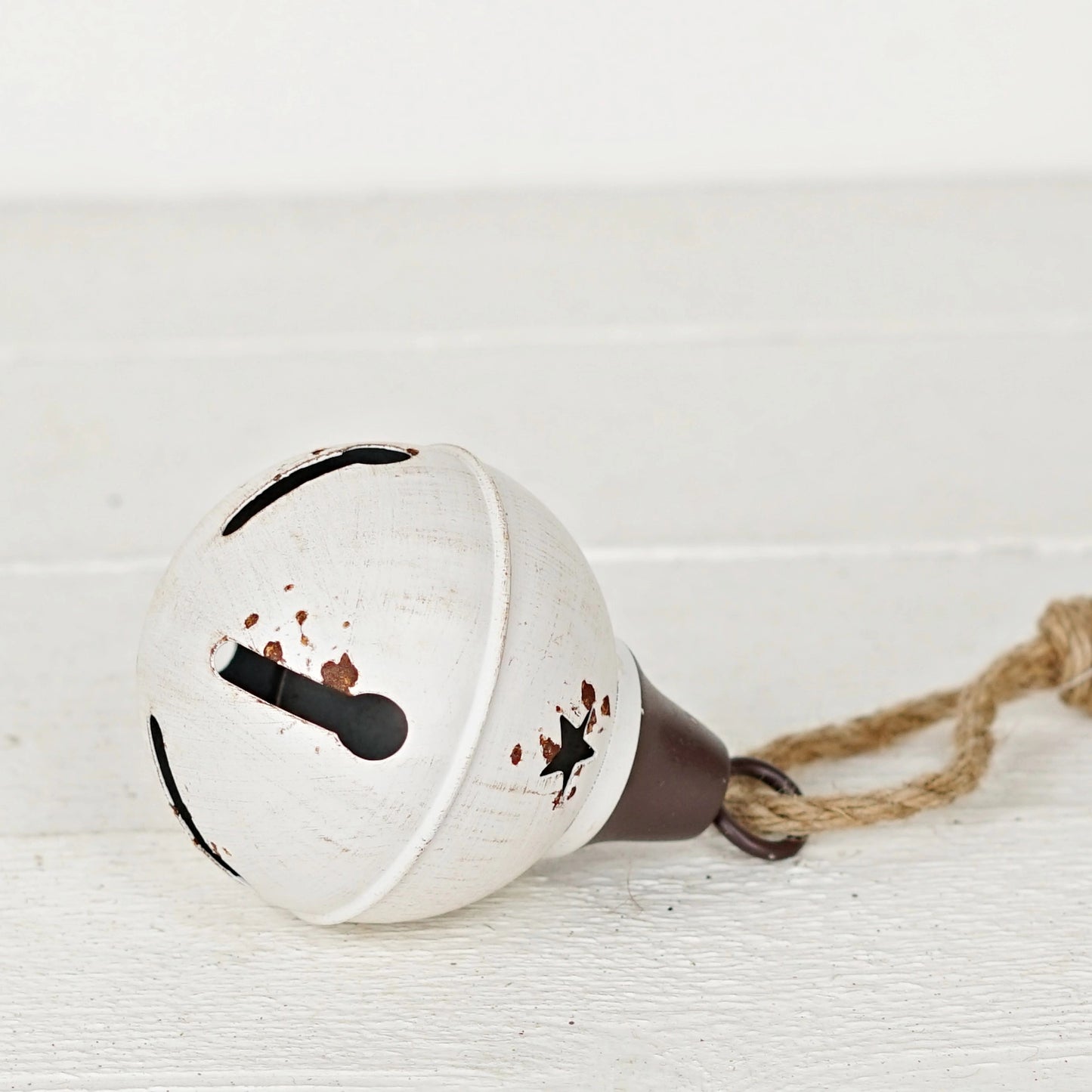 Aged Finished Metal Bell with Jute Loop