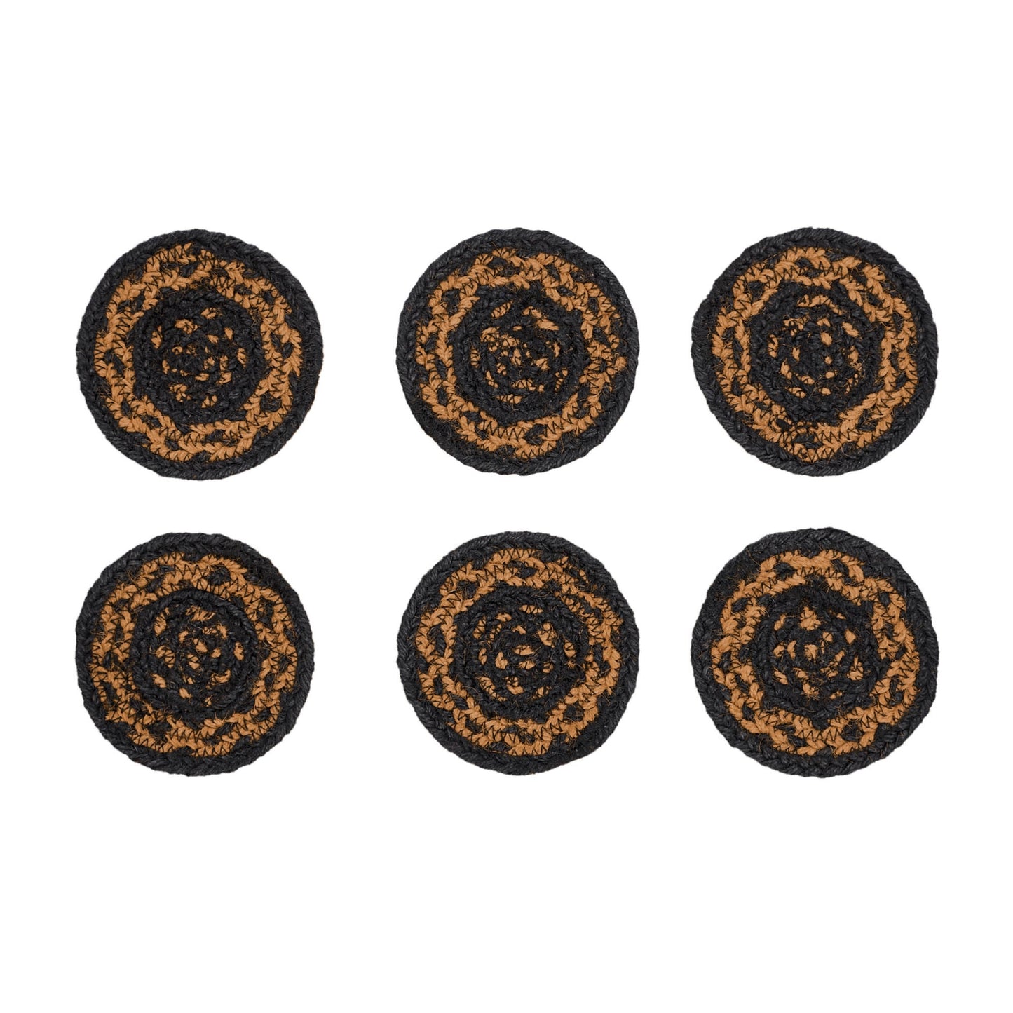 Black & Tan Jute Coaster Set