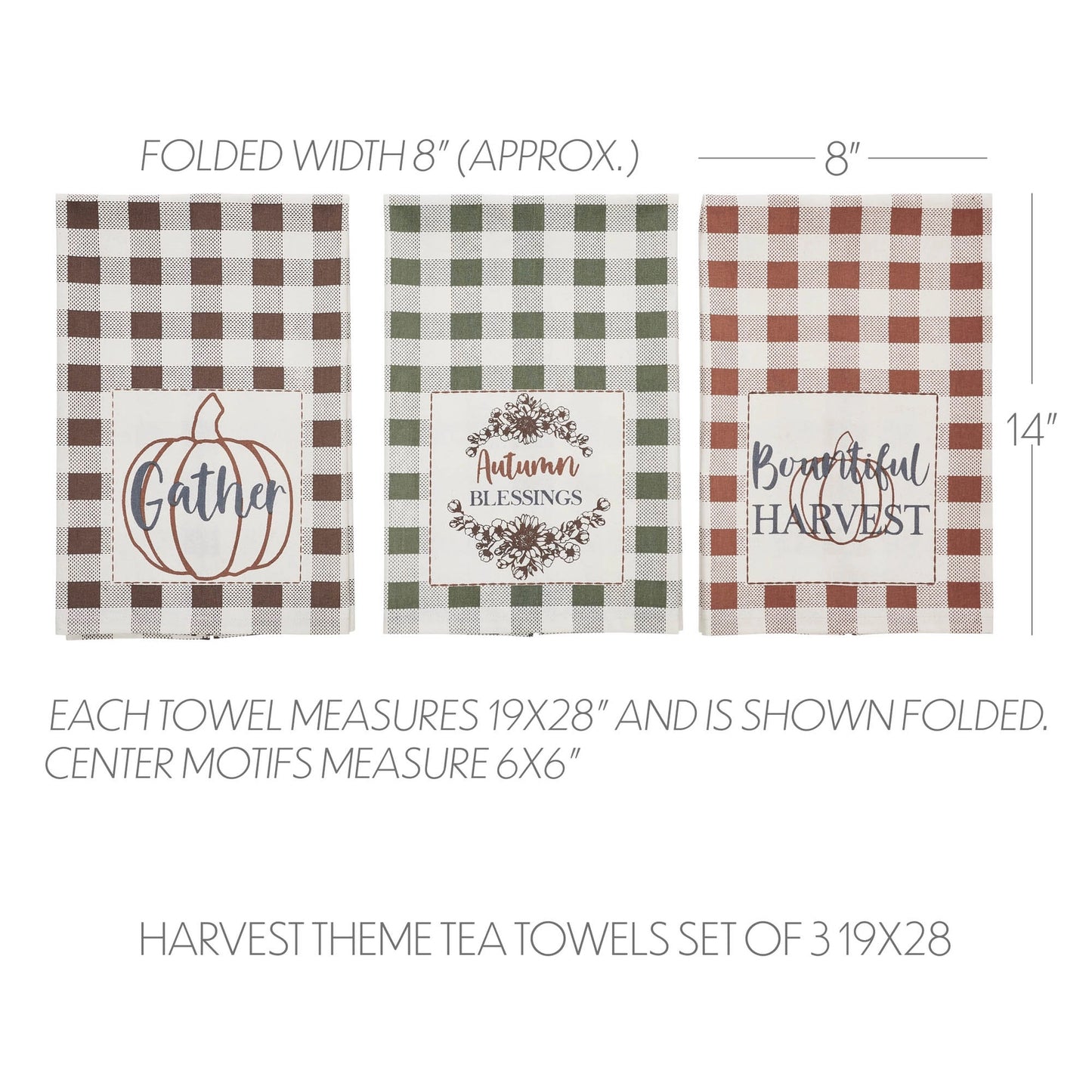 Bountifall Harvest Tea Towels set of 3