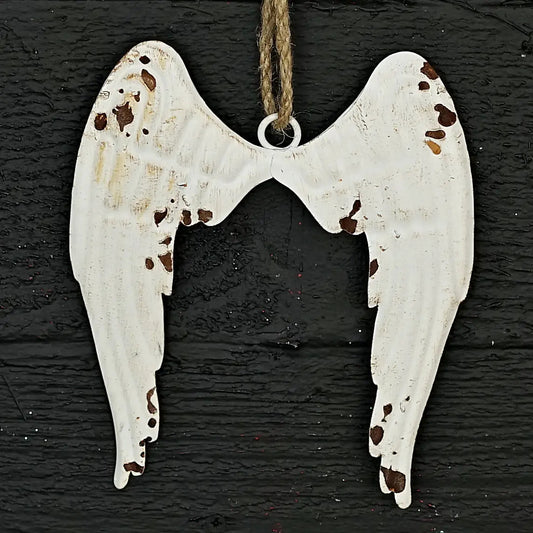 Distressed Metal Angel Wings