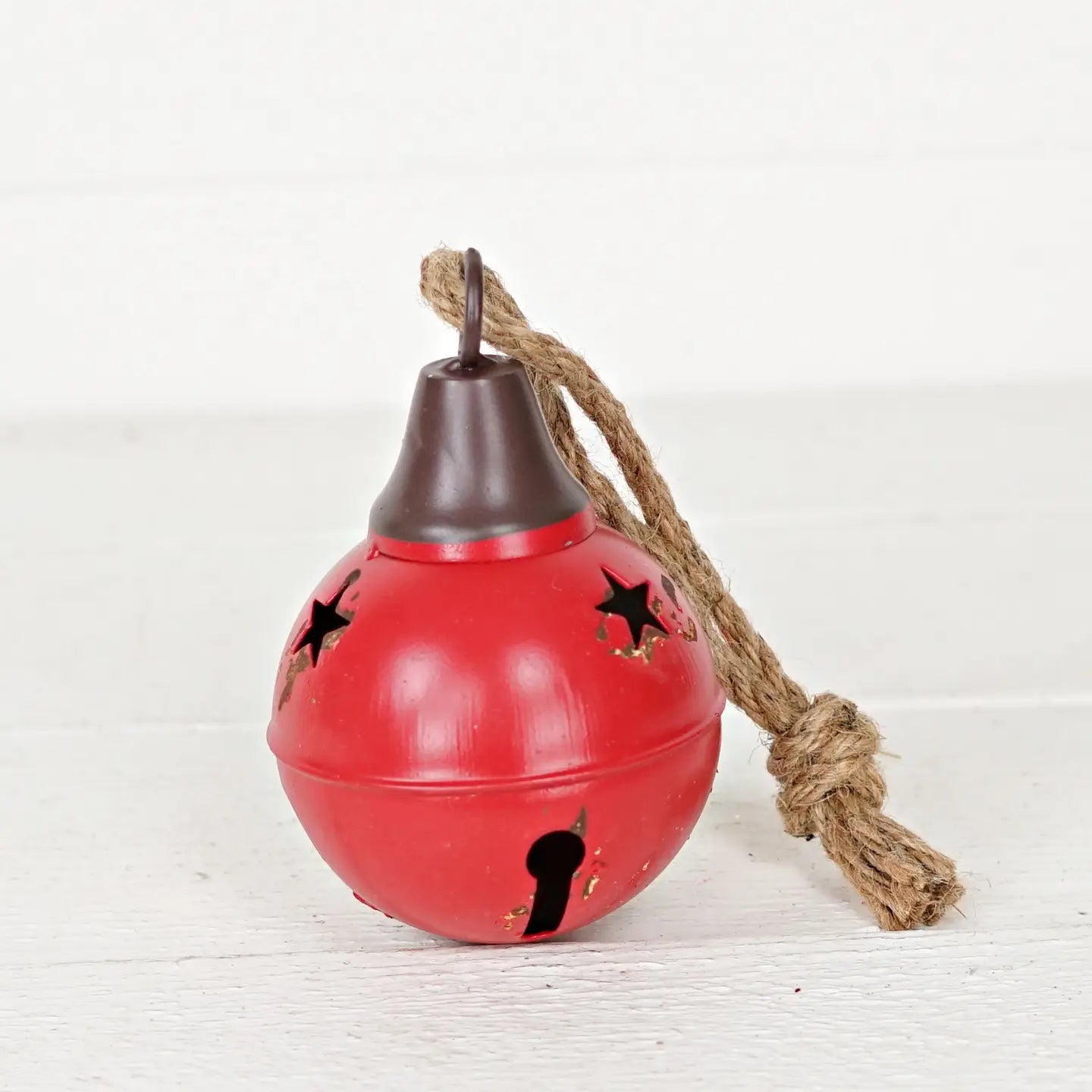 Aged Finished Metal Bell with Jute Loop
