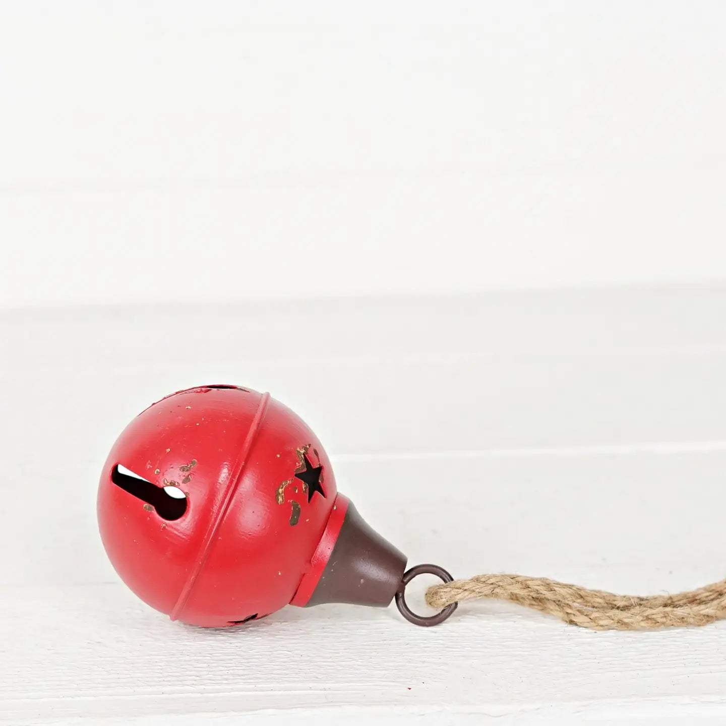 Aged Finished Metal Bell with Jute Loop
