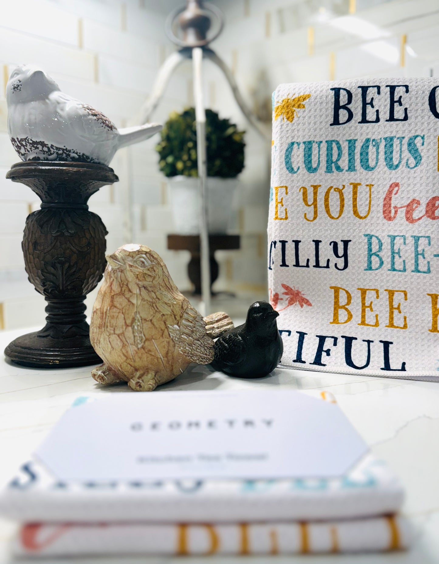 Geometry Bee Inspired Tea Towel