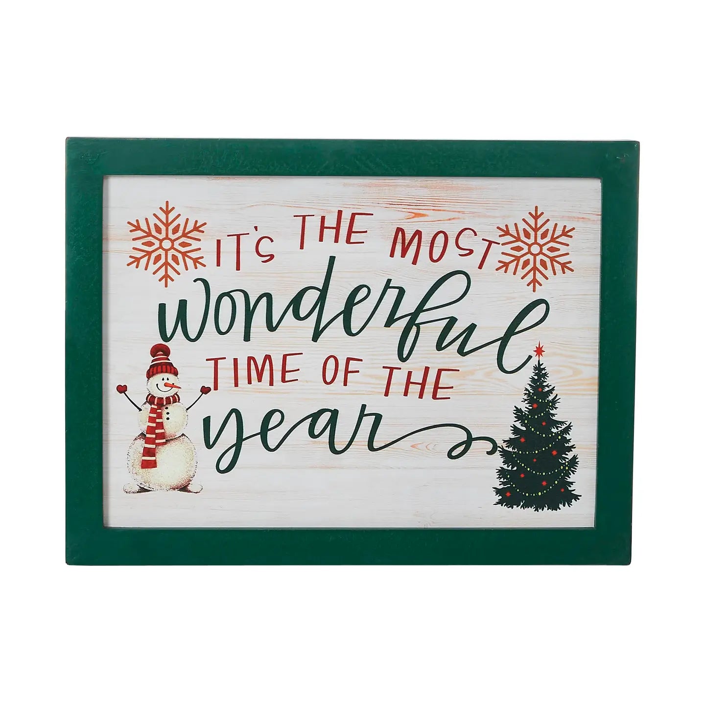 It's the Most Wonderful Time Snowman Framed Wall  Sign