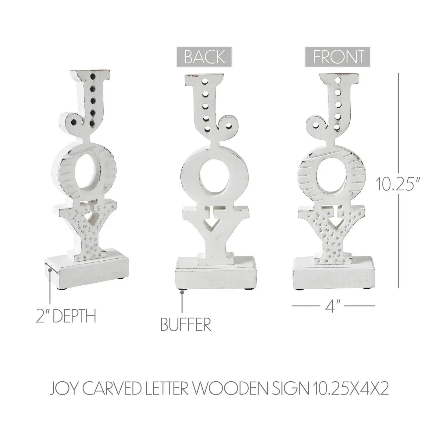 Joy Carved Letter Wooden Sign