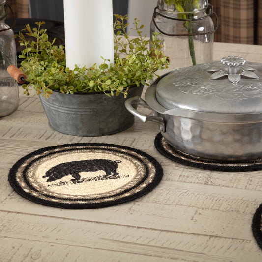Sawyer Mill Charcoal Pig Jute Trivet