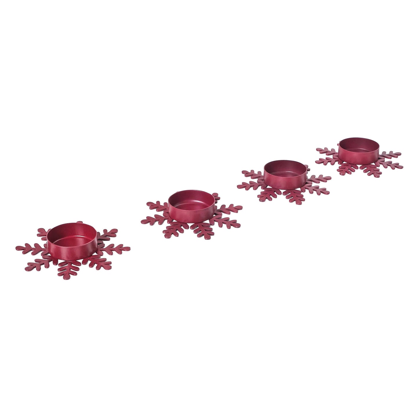 Burgundy Snowflake Tealight Holder Set of 4