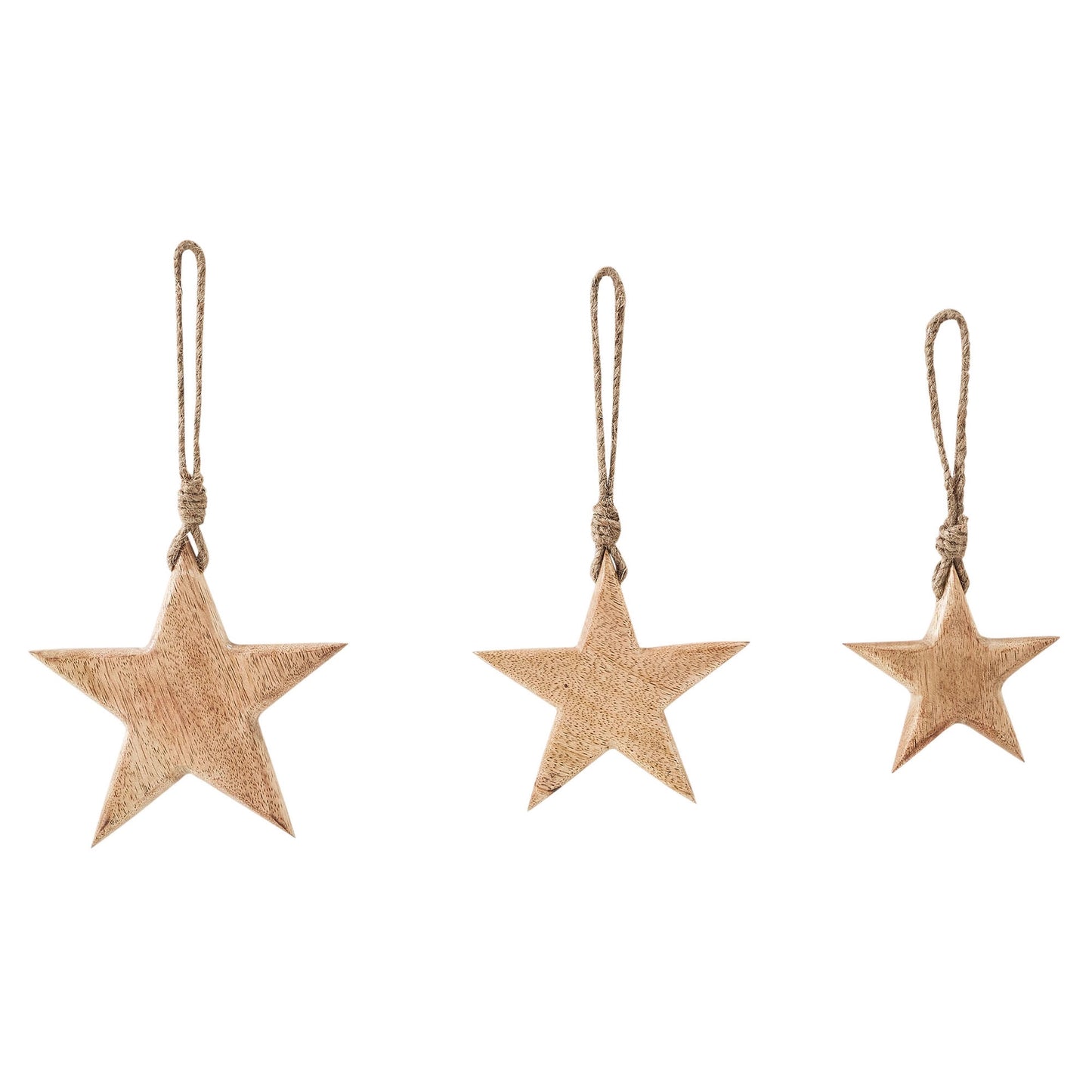 Wooden Star Ornament Set of 3
