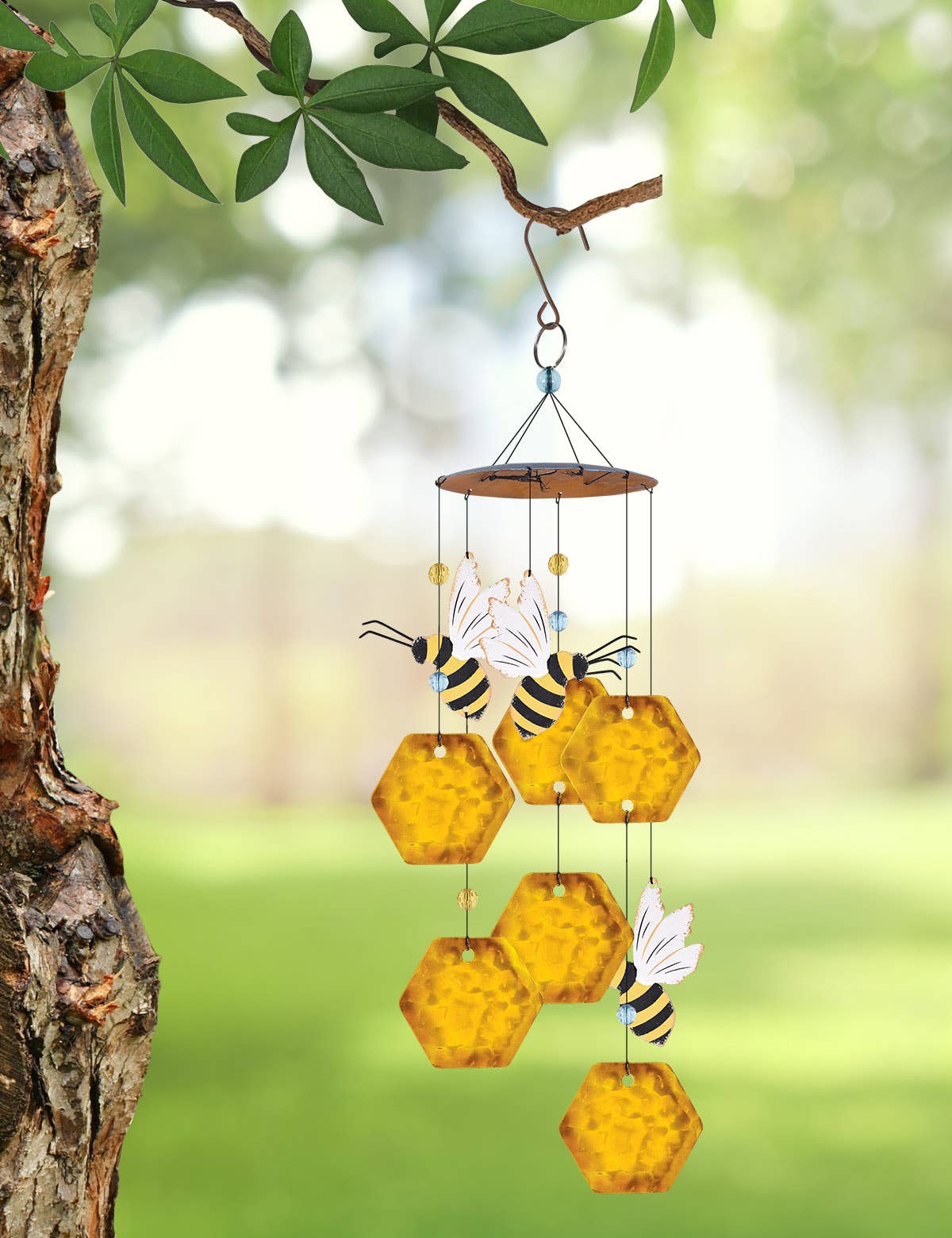 Metal Bee Hive Garden Wind Chime
