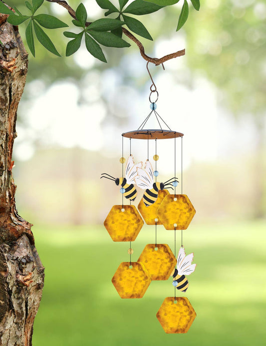 Metal Bee Hive Garden Wind Chime