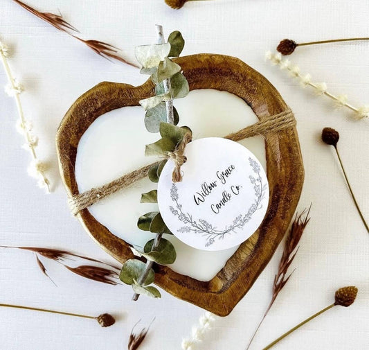 Small Heart Dough Bowl Candle