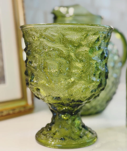 Mid Century Vintage EO Brody Green Goblet Candy Dish-Vase-Bowl