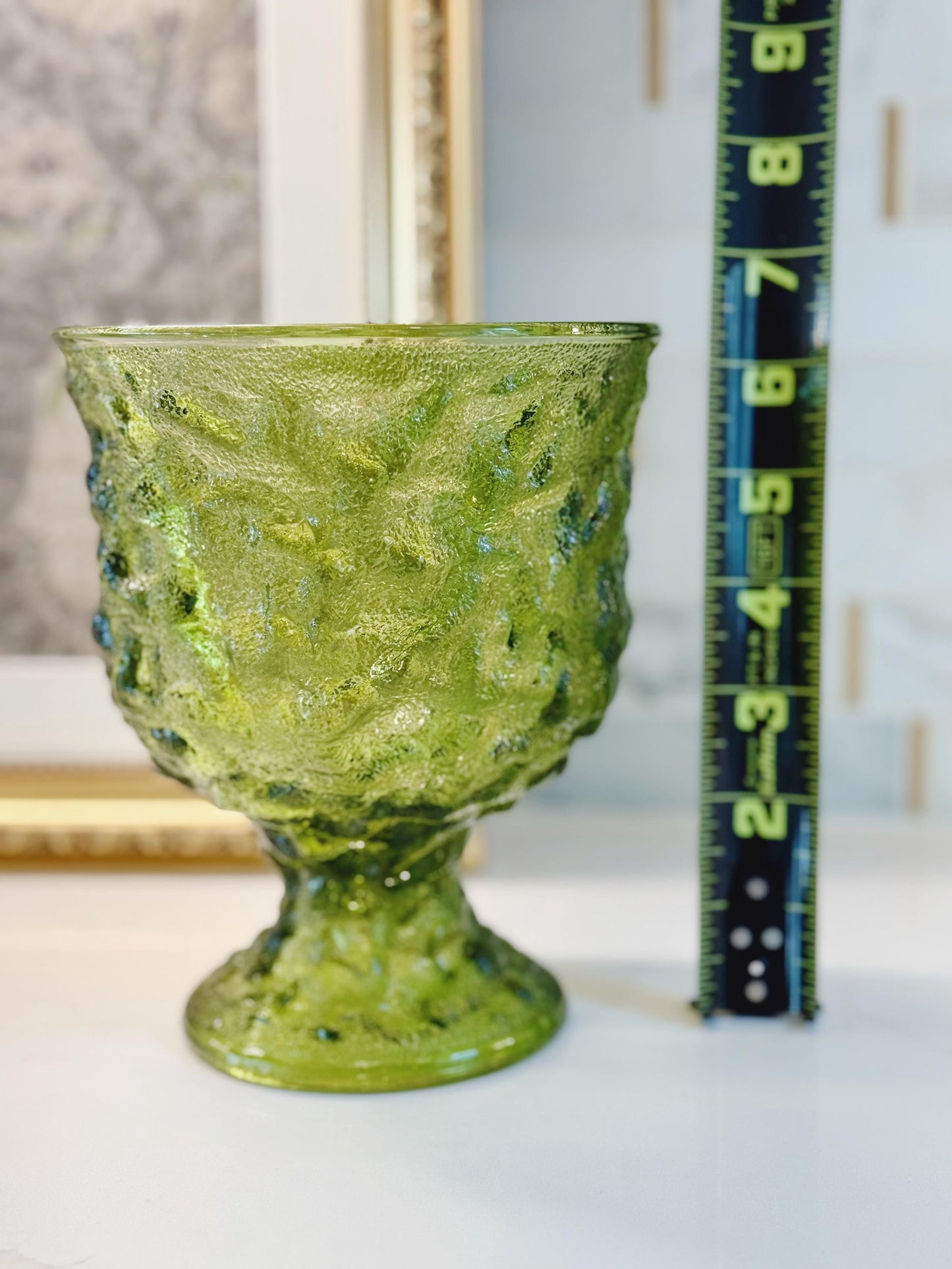 Mid Century Vintage EO Brody Green Goblet Candy Dish-Vase-Bowl