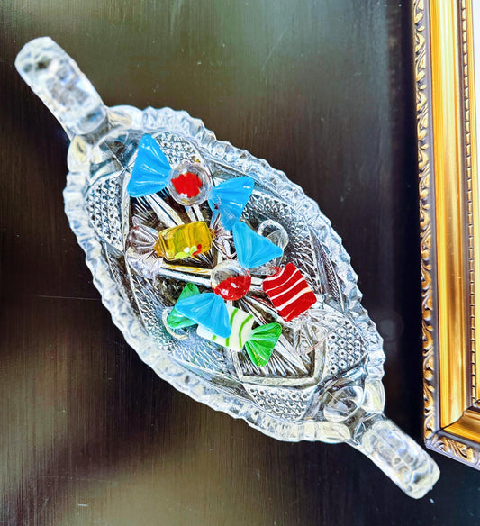 American Brilliant Cut Glass Relish Tray-Candy Dish