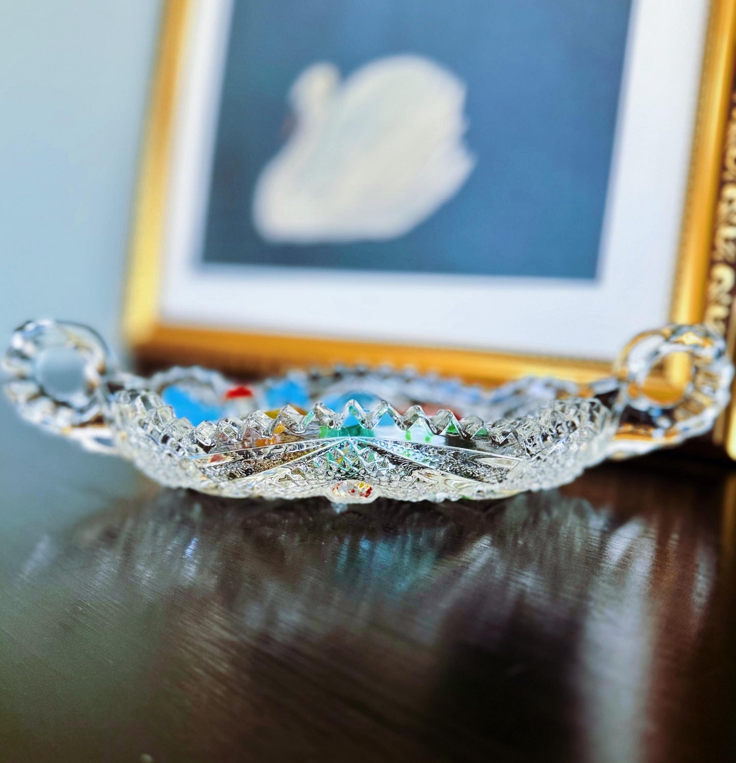 American Brilliant Cut Glass Relish Tray-Candy Dish