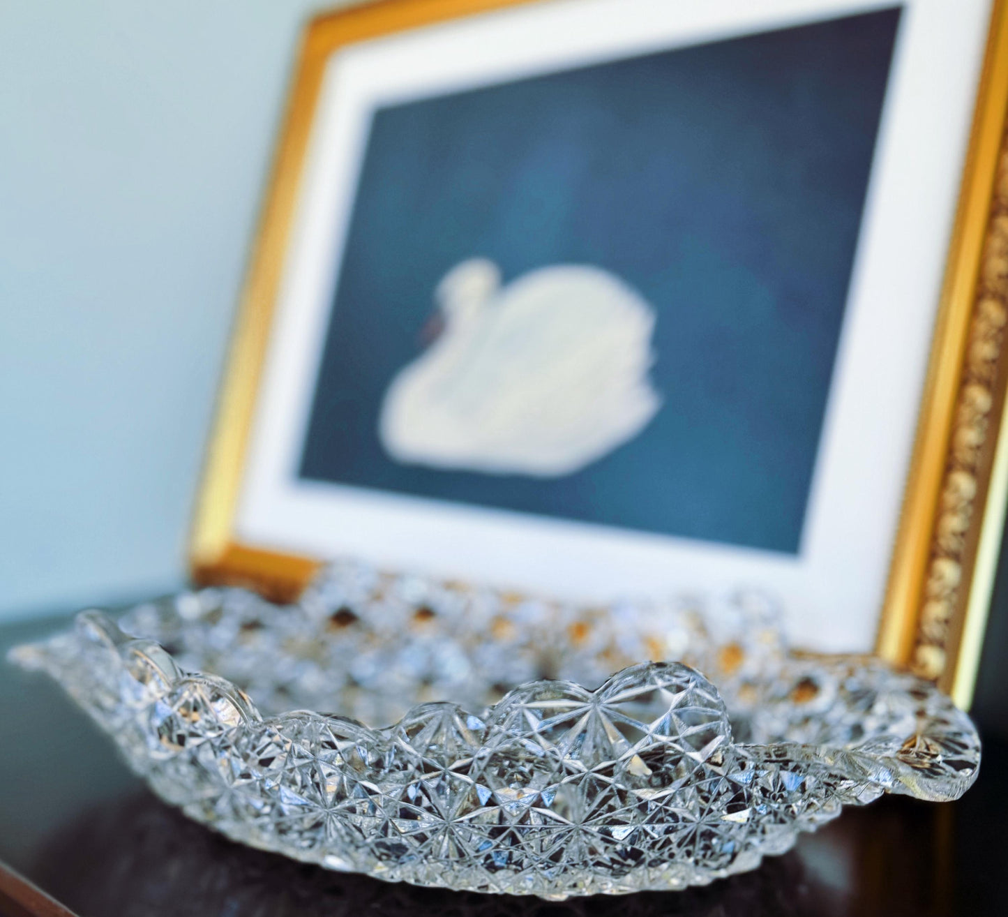 Vintage Scalloped Glass Bowl: Daisy & Button, Early American Pattern