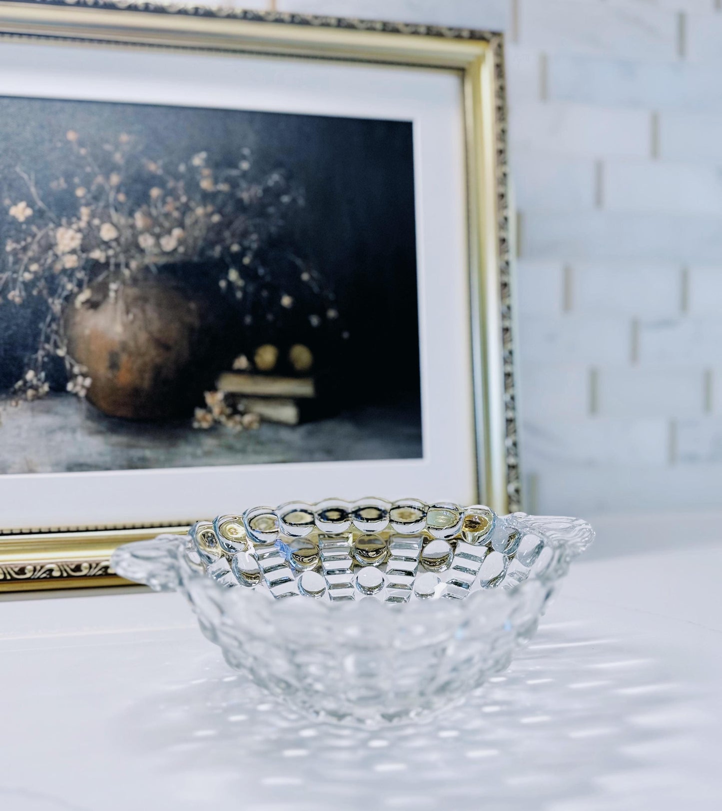 Mid Century Anchor Hocking Bubbles and Bars Bowl