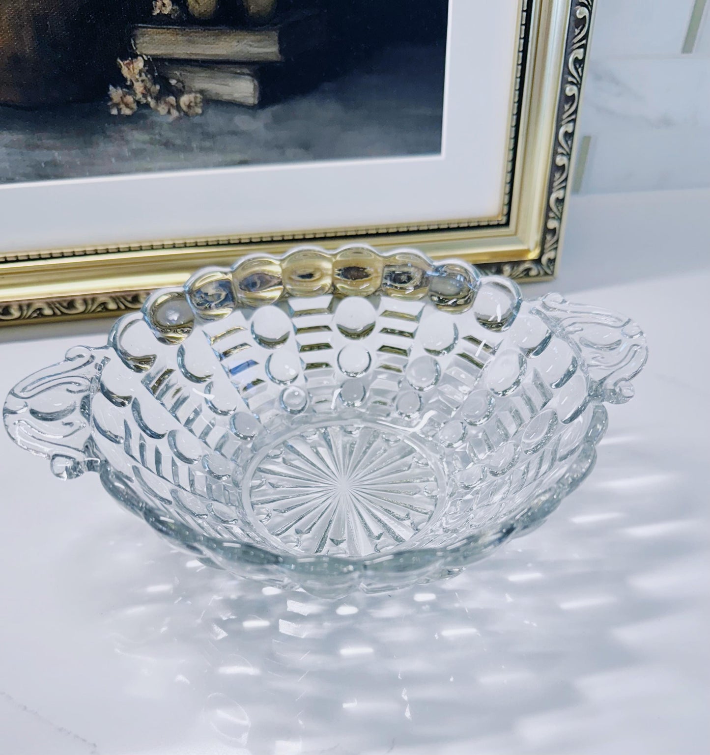 Mid Century Anchor Hocking Bubbles and Bars Bowl