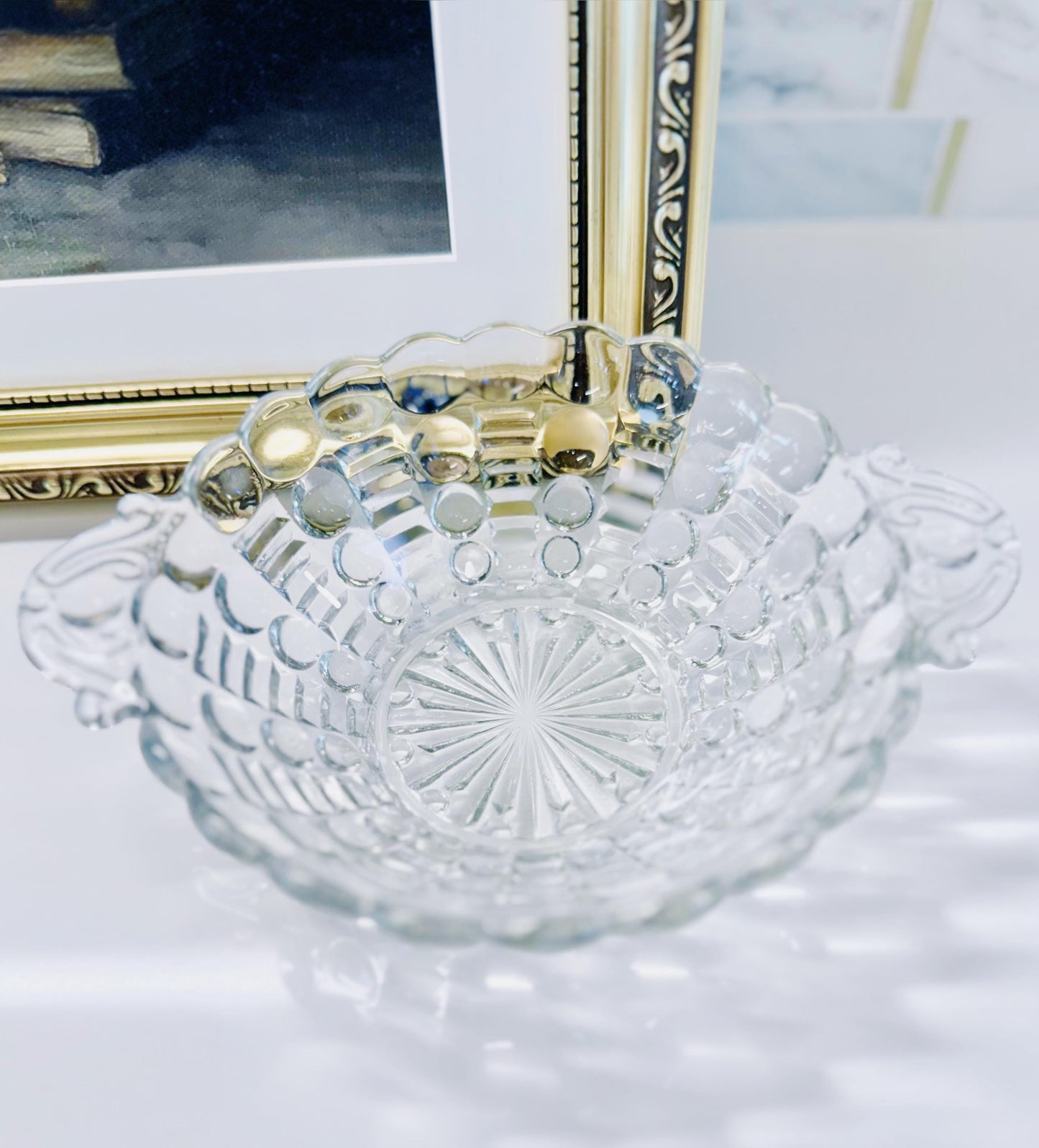 Mid Century Anchor Hocking Bubbles and Bars Bowl