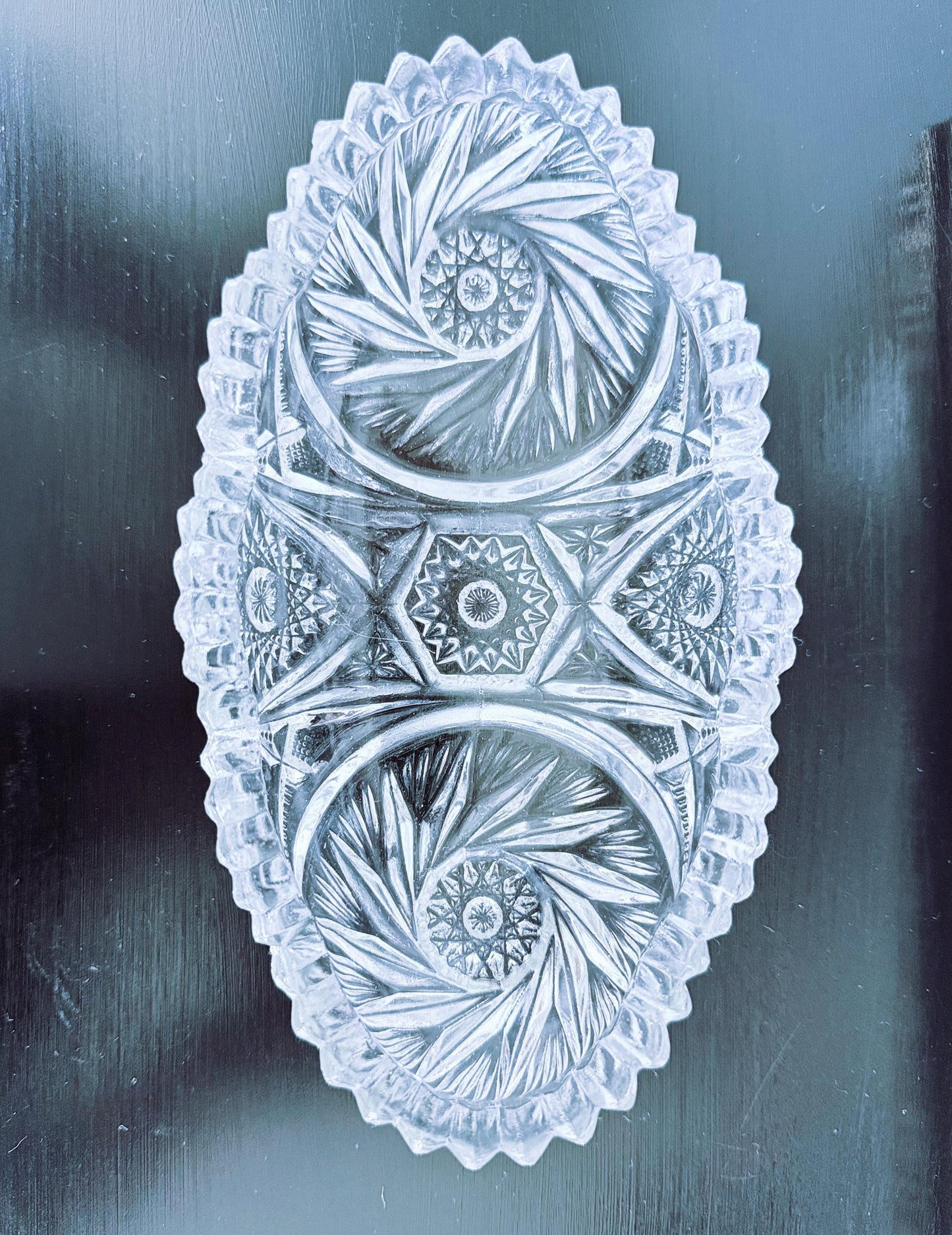 Vintage Imperial Glass Sawtooth Star Dish