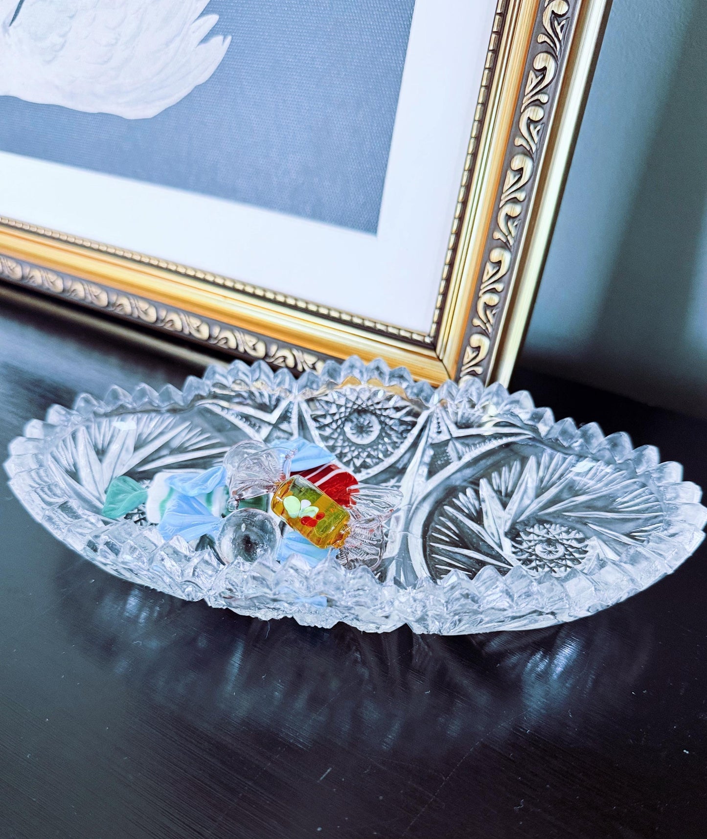 Vintage Imperial Glass Sawtooth Star Dish
