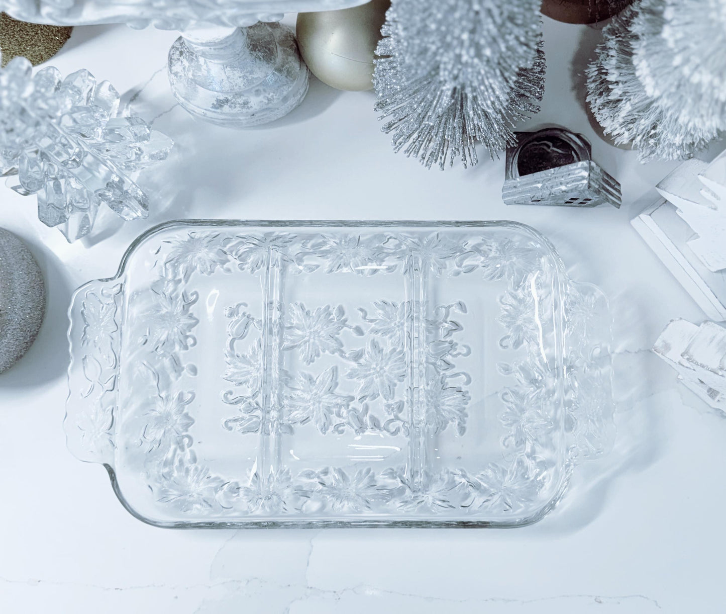 Vintage Princess House Fantasia Poinsettia Relish Tray