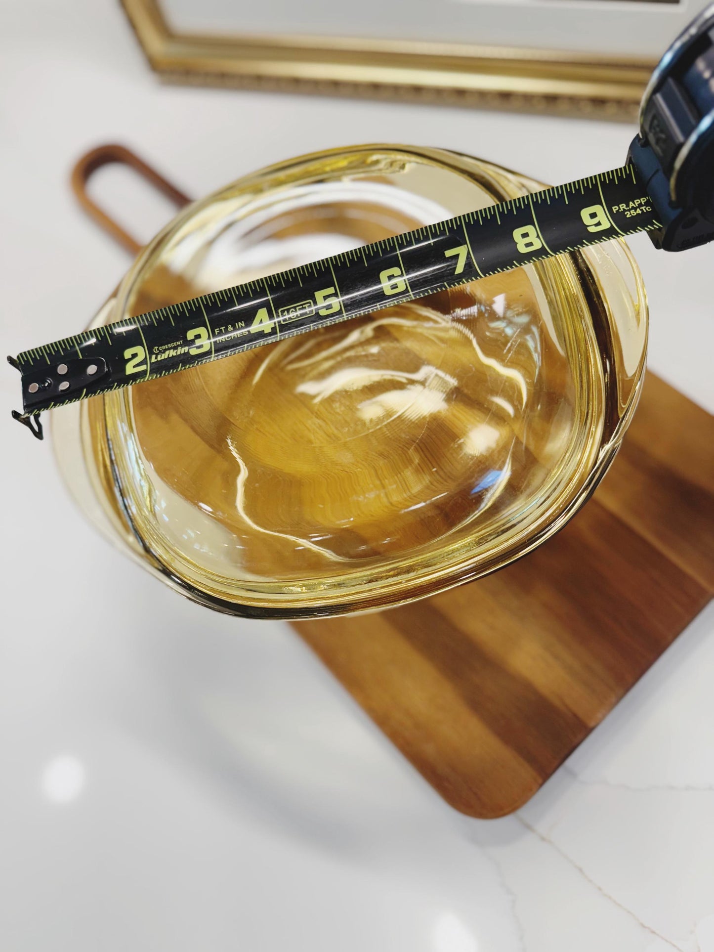 Mid Century Vintage Amber Glass Casserole Dish