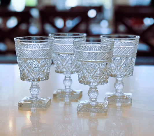 Vintage Imperial Glass Water Goblets - Set of 4