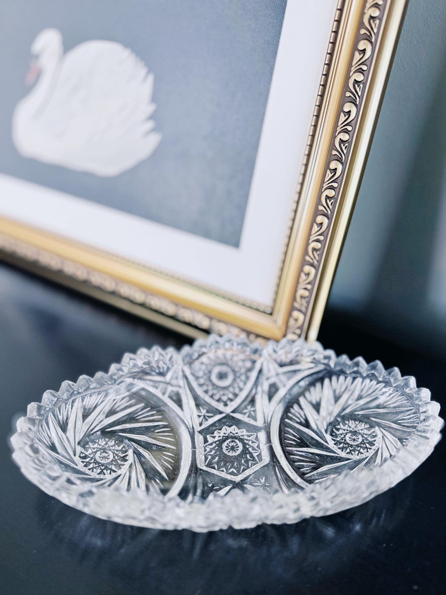 Vintage Imperial Glass Sawtooth Star Dish