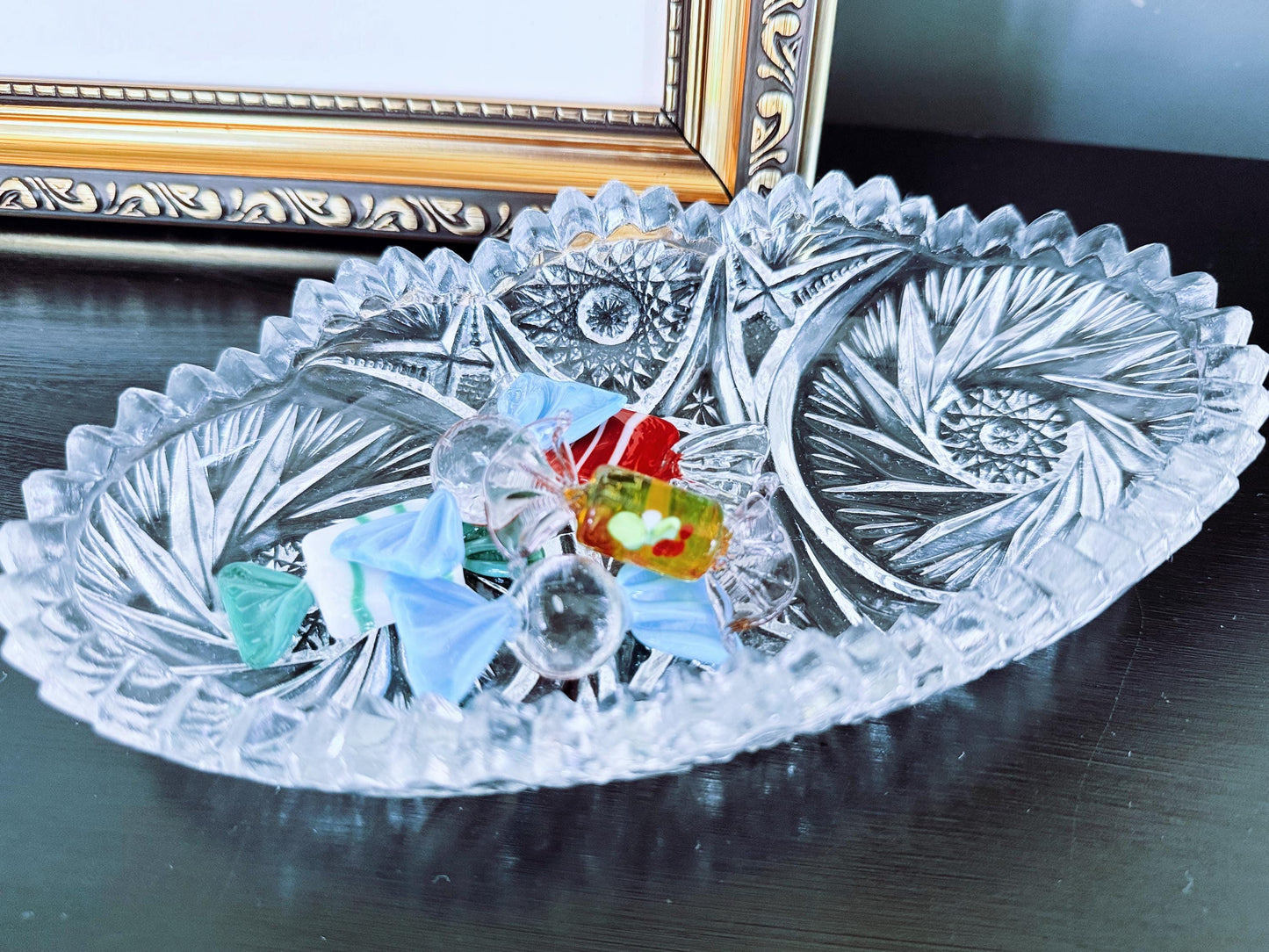 Vintage Imperial Glass Sawtooth Star Dish
