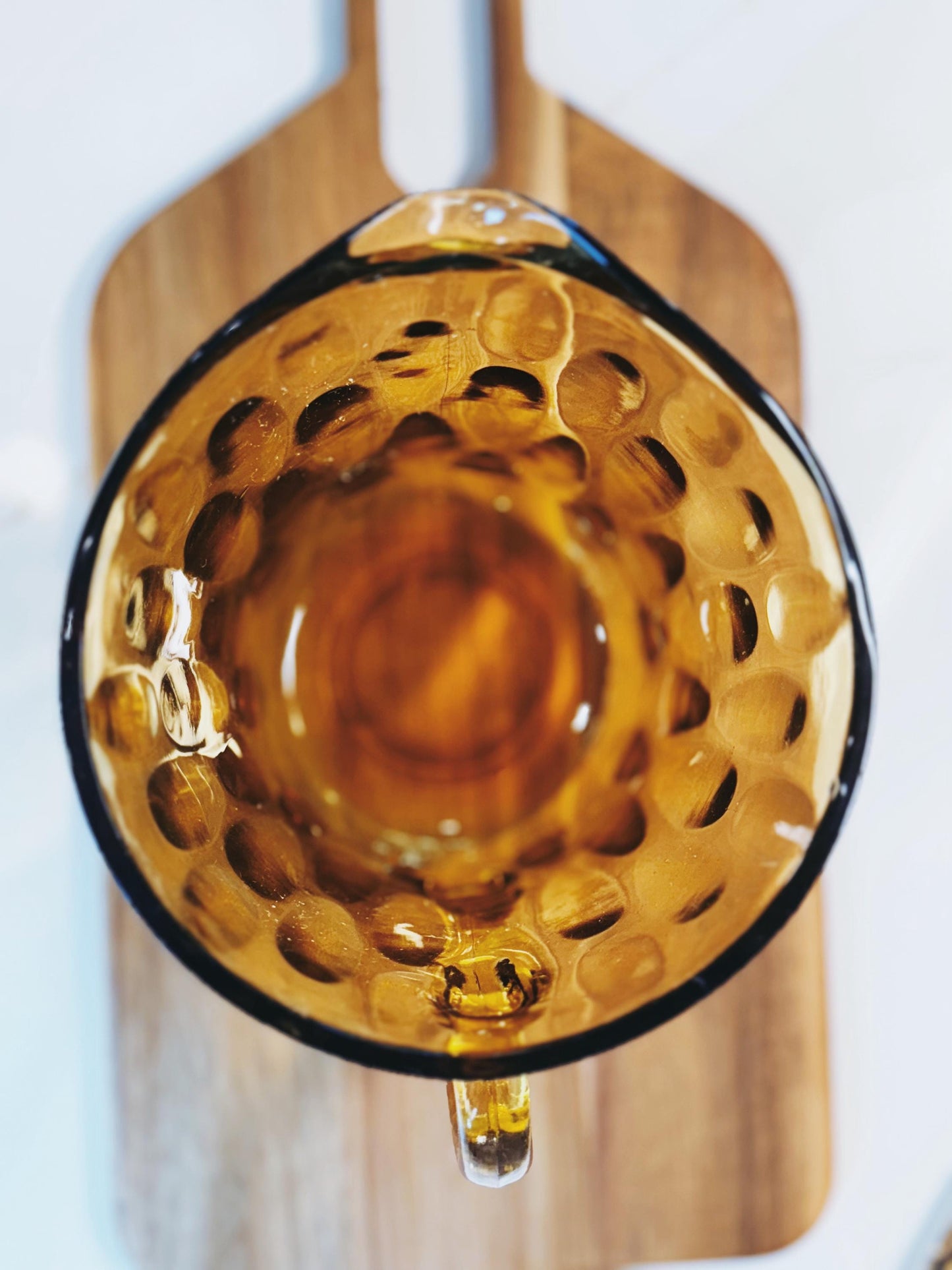 Mid Century Warm Honey Thumbprint Pitcher