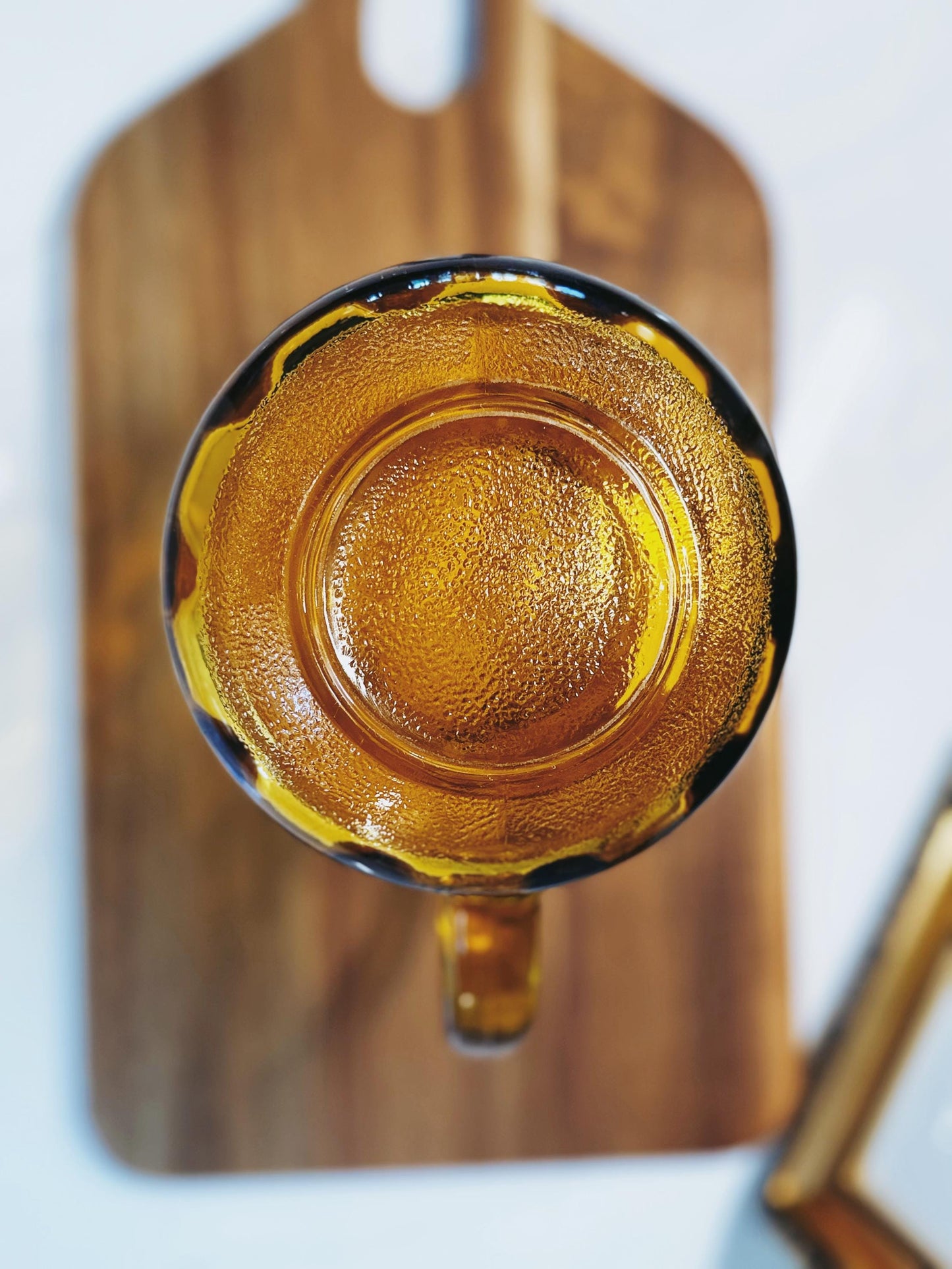 Mid Century Warm Honey Thumbprint Pitcher